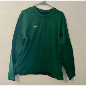 Nike Men’s Green Long Sleeve Athletic Pullover Shirt – Size M Dri-FIT Style